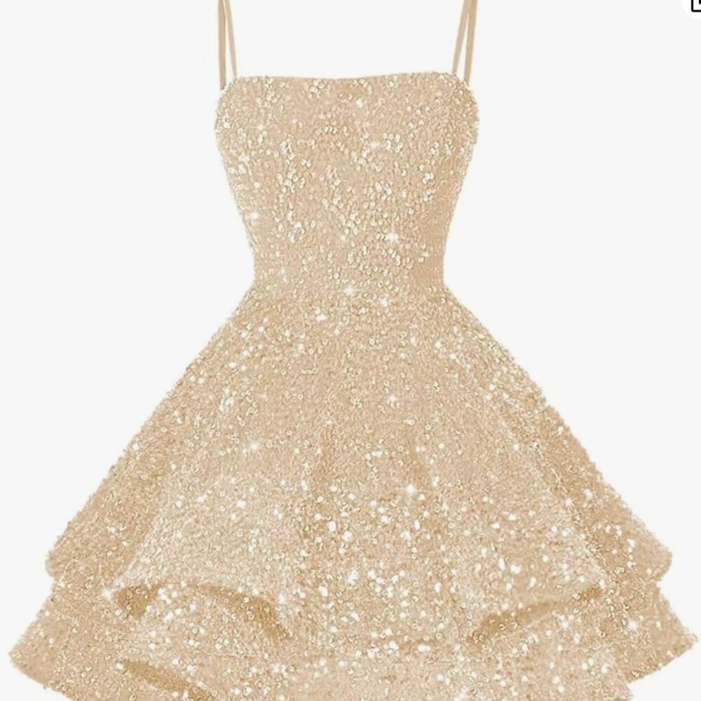 NWT Gold Sequin Homecoming Dress